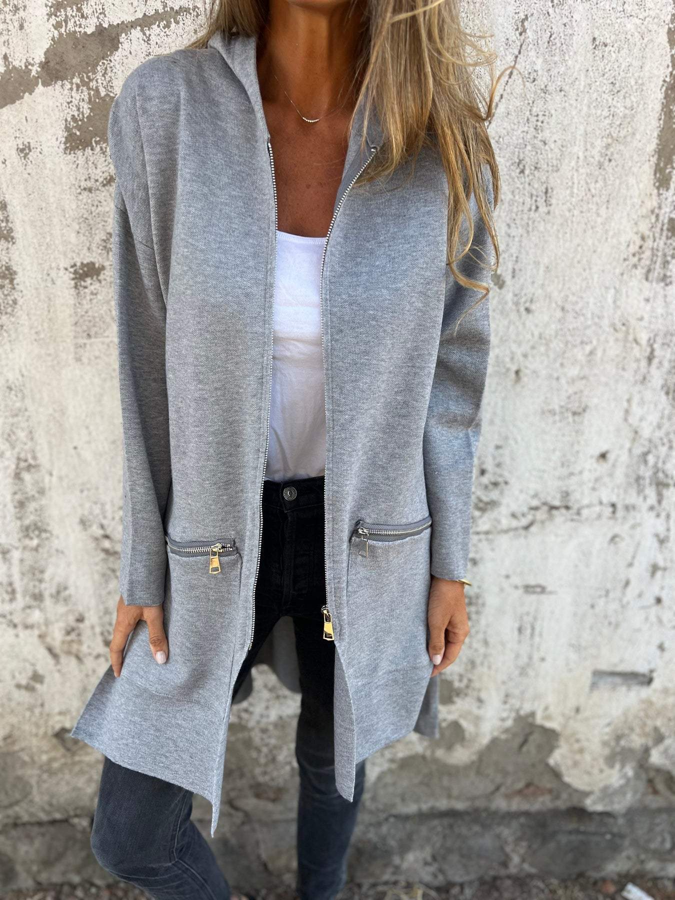 Lena™ | Long Hooded Cardigan