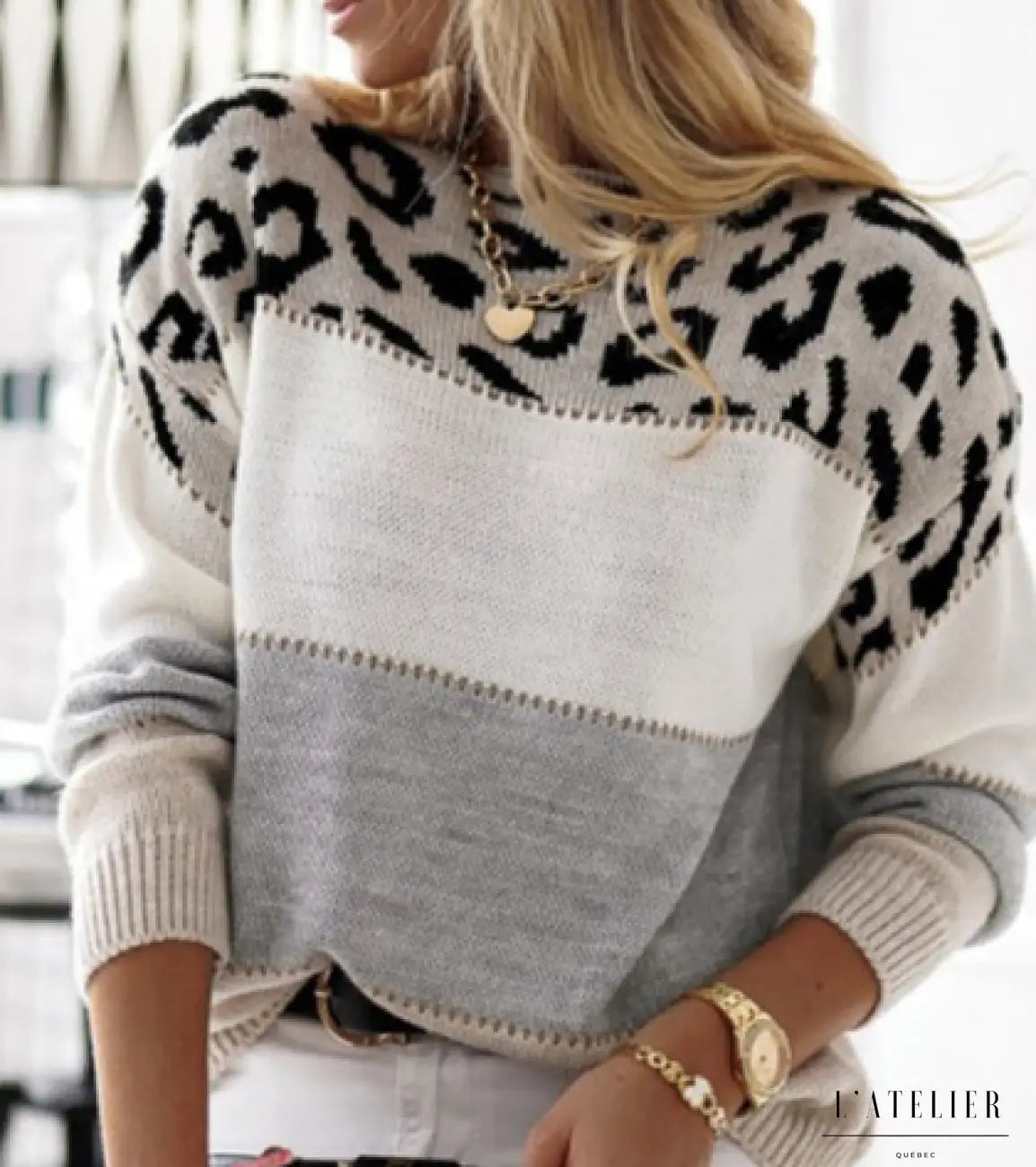 Maya™ | Bold Leopard Print Sweater